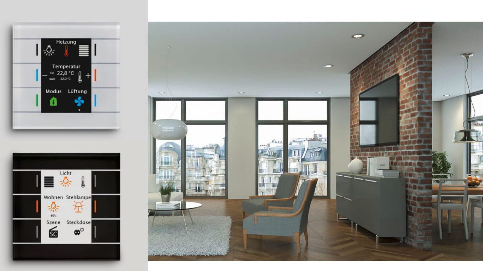 MDT Glastaster II smart - Công Tắc Smart Home KNX