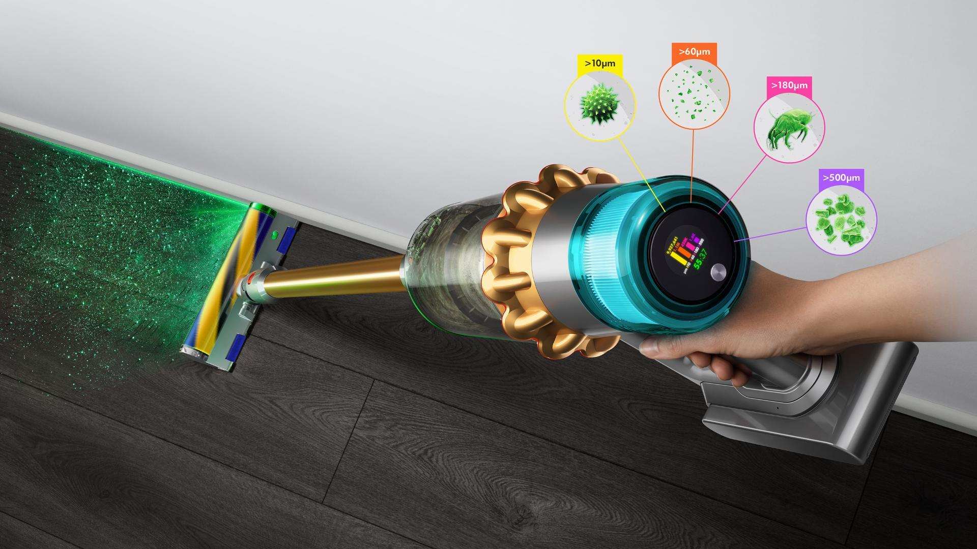 review chổi quét nhà thông minh Dyson V15 Detect 
