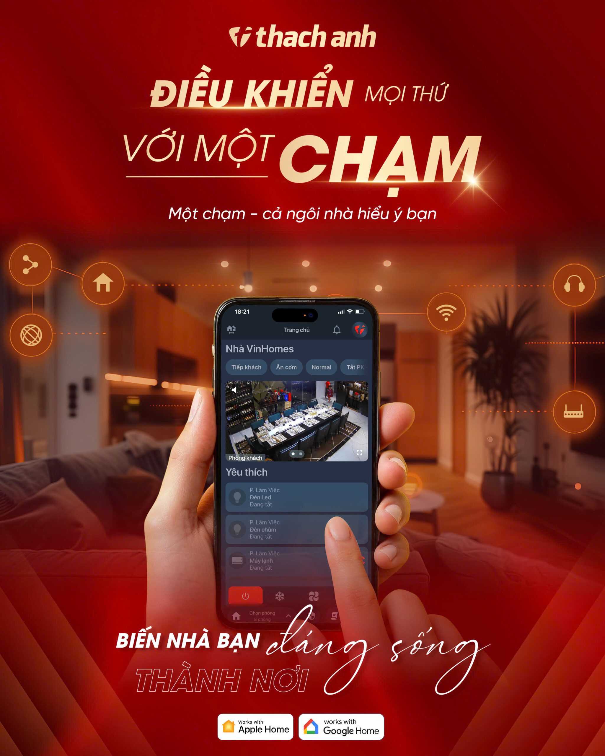 Hệ thống kích hoạt chỉ thông qua 1 chạm kịch bản