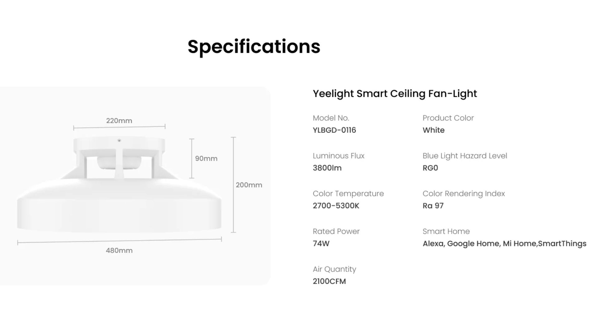 Đèn Quạt Trần Không Cánh Yeelight Turbo(4)