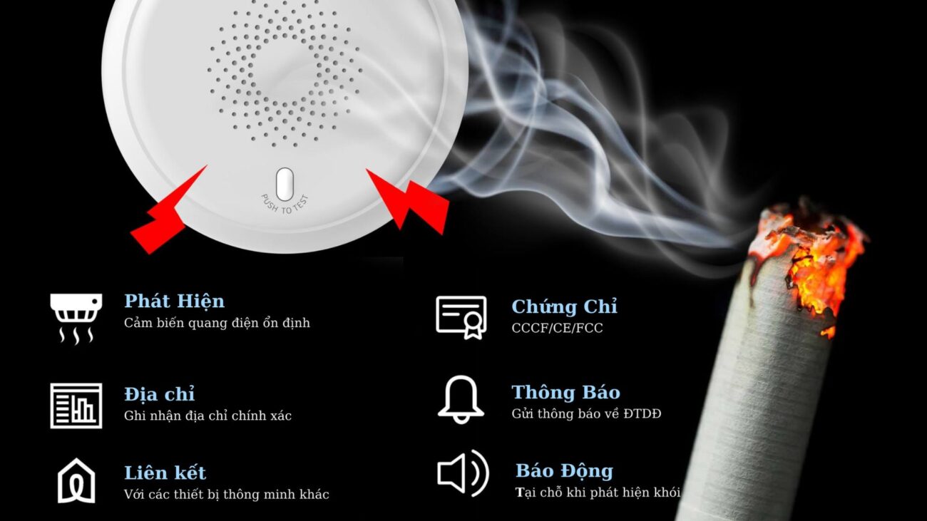 cảm biến khói lifesmart giải pháp báo khói pccc nhà trọ thông minh