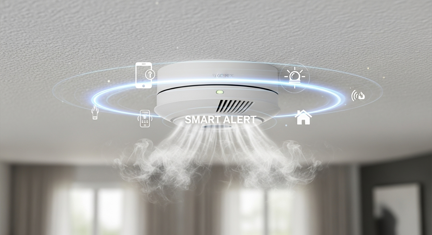 Tính Năng Cảnh Báo Thông Minh và Cảm biến khói Vconnex