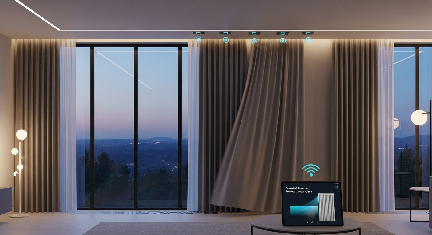 Kịch bản tự động hóa và cảm biến thông minh đóng rèm tự động