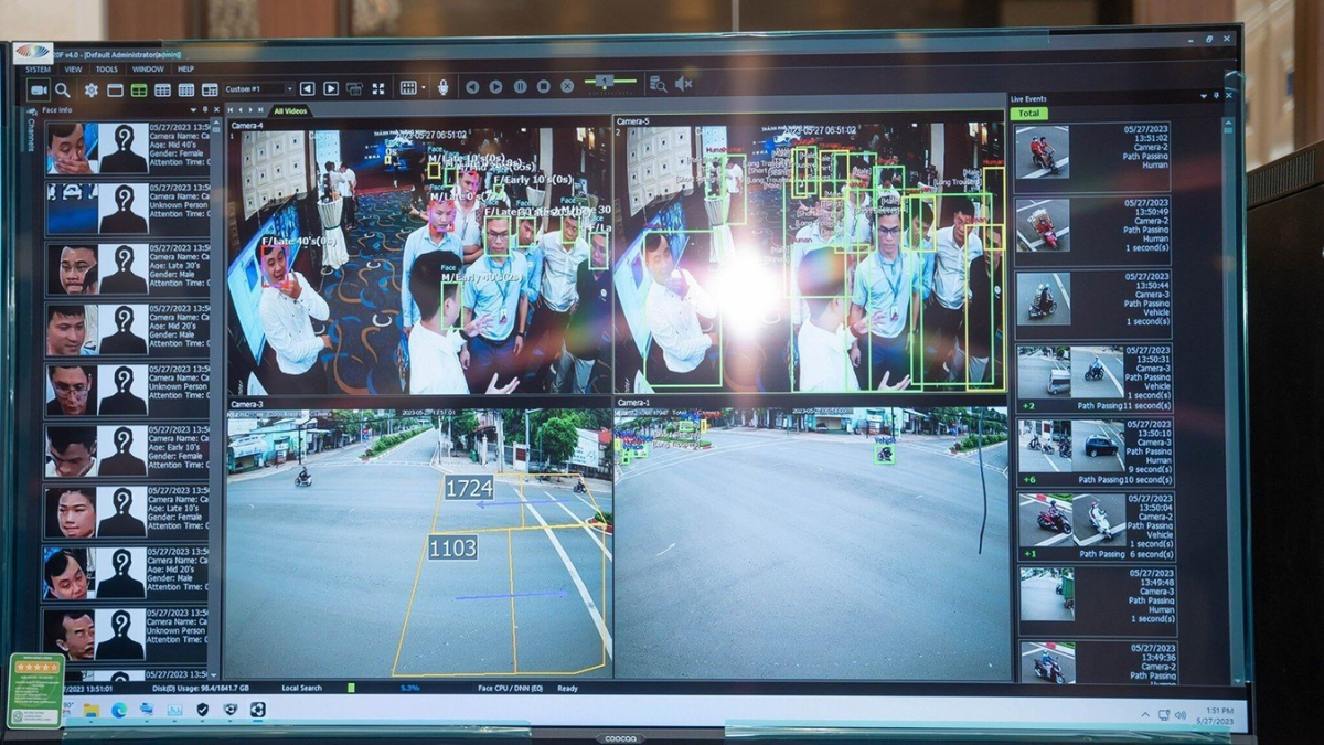AI Camera phân tích nhận diện người thật và khoanh vùng bảo vệ ảo xung quanh khuôn viên biệt thự sân vườn